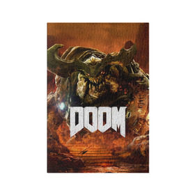Обложка для паспорта матовая кожа с принтом Doom 4 Hell Cyberdemon в Курске, натуральная матовая кожа | размер 19,3 х 13,7 см; прозрачные пластиковые крепления | cyberdemon | demon | doom | hell | дум