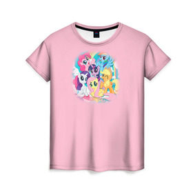 Женская футболка 3D с принтом My little pony 3 в Курске, 100% полиэфир ( синтетическое хлопкоподобное полотно) | прямой крой, круглый вырез горловины, длина до линии бедер | my little pony