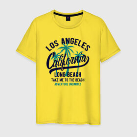 Мужская футболка хлопок с принтом California в Курске, 100% хлопок | прямой крой, круглый вырез горловины, длина до линии бедер, слегка спущенное плечо. | california