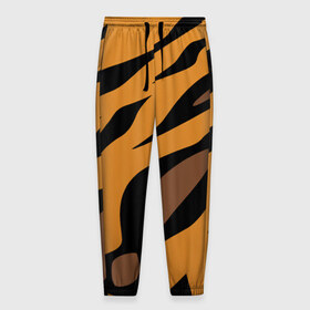 Мужские брюки 3D с принтом Шерсть тигра в Курске, 100% полиэстер | манжеты по низу, эластичный пояс регулируется шнурком, по бокам два кармана без застежек, внутренняя часть кармана из мелкой сетки | оранжевый | текстура | тигр