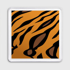 Магнит 55*55 с принтом Шерсть тигра в Курске, Пластик | Размер: 65*65 мм; Размер печати: 55*55 мм | оранжевый | текстура | тигр