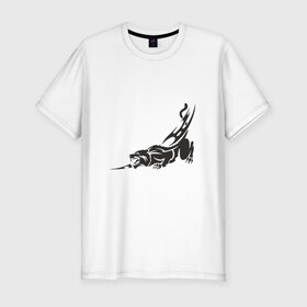 Мужская футболка премиум с принтом Рысь в Курске, 92% хлопок, 8% лайкра | приталенный силуэт, круглый вырез ворота, длина до линии бедра, короткий рукав | дикая кошка | клыки | когти | цвета