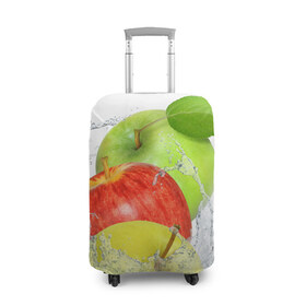 Чехол для чемодана 3D с принтом Яблоки в Курске, 86% полиэфир, 14% спандекс | двустороннее нанесение принта, прорези для ручек и колес | фрукты | яблоки