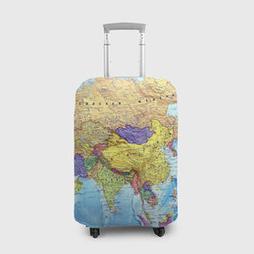 Чехол для чемодана 3D с принтом Карта 10 в Курске, 86% полиэфир, 14% спандекс | двустороннее нанесение принта, прорези для ручек и колес | map | world | карта | мир