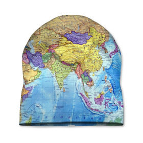 Шапка 3D с принтом Карта 10 в Курске, 100% полиэстер | универсальный размер, печать по всей поверхности изделия | map | world | карта | мир