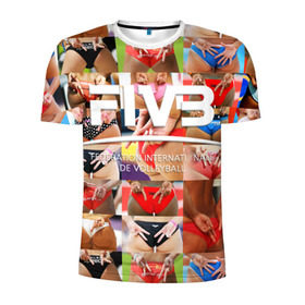 Мужская футболка 3D спортивная с принтом Волейбол 1 в Курске, 100% полиэстер с улучшенными характеристиками | приталенный силуэт, круглая горловина, широкие плечи, сужается к линии бедра | fiv3 | volleyball | волейбол
