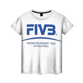 Женская футболка 3D с принтом Волейбол 3 в Курске, 100% полиэфир ( синтетическое хлопкоподобное полотно) | прямой крой, круглый вырез горловины, длина до линии бедер | fiv3 | volleyball | волейбол