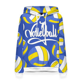 Женская толстовка 3D с принтом Волейбол 6 в Курске, 100% полиэстер  | двухслойный капюшон со шнурком для регулировки, мягкие манжеты на рукавах и по низу толстовки, спереди карман-кенгуру с мягким внутренним слоем. | volleyball | волейбол