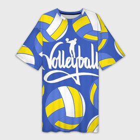 Платье-футболка 3D с принтом Волейбол 6 в Курске,  |  | volleyball | волейбол