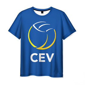 Мужская футболка 3D с принтом Волейбол 19 в Курске, 100% полиэфир | прямой крой, круглый вырез горловины, длина до линии бедер | cev | volleyball | волейбол