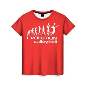 Женская футболка 3D с принтом Волейбол 23 в Курске, 100% полиэфир ( синтетическое хлопкоподобное полотно) | прямой крой, круглый вырез горловины, длина до линии бедер | evolution | volleyball | волейбол