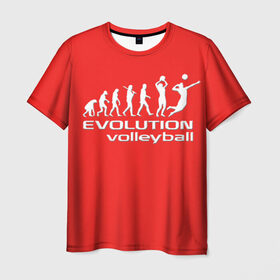 Мужская футболка 3D с принтом Волейбол 23 в Курске, 100% полиэфир | прямой крой, круглый вырез горловины, длина до линии бедер | evolution | volleyball | волейбол