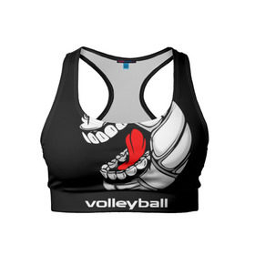 Женский спортивный топ 3D с принтом Волейбол 25 в Курске, 82% полиэстер, 18% спандекс Ткань безопасна для здоровья, позволяет коже дышать, не мнется и не растягивается |  | volleyball | волейбол