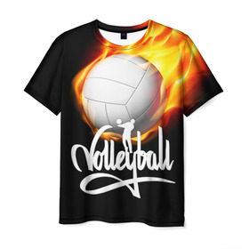 Мужская футболка 3D с принтом Волейбол 28 в Курске, 100% полиэфир | прямой крой, круглый вырез горловины, длина до линии бедер | volleyball | волейбол