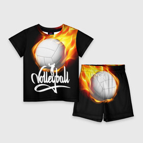 Детский костюм с шортами 3D с принтом Волейбол 28 в Курске,  |  | Тематика изображения на принте: volleyball | волейбол