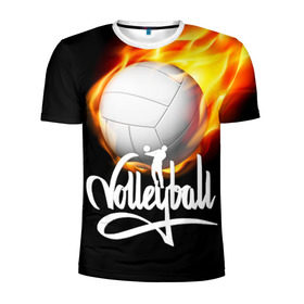 Мужская футболка 3D спортивная с принтом Волейбол 28 в Курске, 100% полиэстер с улучшенными характеристиками | приталенный силуэт, круглая горловина, широкие плечи, сужается к линии бедра | volleyball | волейбол