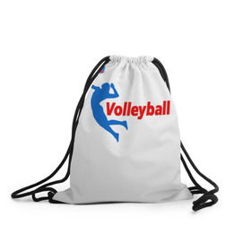 Рюкзак-мешок 3D с принтом Волейбол 31 в Курске, 100% полиэстер | плотность ткани — 200 г/м2, размер — 35 х 45 см; лямки — толстые шнурки, застежка на шнуровке, без карманов и подкладки | volleyball | волейбол