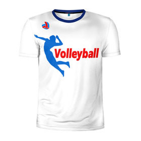 Мужская футболка 3D спортивная с принтом Волейбол 31 в Курске, 100% полиэстер с улучшенными характеристиками | приталенный силуэт, круглая горловина, широкие плечи, сужается к линии бедра | volleyball | волейбол