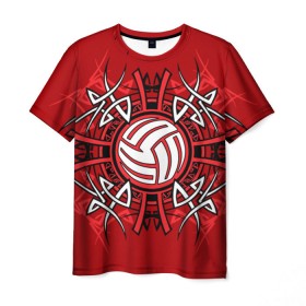 Мужская футболка 3D с принтом Волейбол 34 в Курске, 100% полиэфир | прямой крой, круглый вырез горловины, длина до линии бедер | volleyball | волейбол