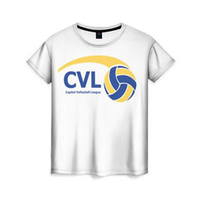 Женская футболка 3D с принтом Волейбол 39 в Курске, 100% полиэфир ( синтетическое хлопкоподобное полотно) | прямой крой, круглый вырез горловины, длина до линии бедер | cvl | volleyball | волейбол