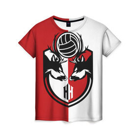 Женская футболка 3D с принтом Волейбол 53 в Курске, 100% полиэфир ( синтетическое хлопкоподобное полотно) | прямой крой, круглый вырез горловины, длина до линии бедер | hh | volleyball | волейбол