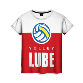 Женская футболка 3D с принтом Волейбол 62 в Курске, 100% полиэфир ( синтетическое хлопкоподобное полотно) | прямой крой, круглый вырез горловины, длина до линии бедер | lube | volleyball | волейбол