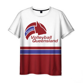 Мужская футболка 3D с принтом Волейбол 68 в Курске, 100% полиэфир | прямой крой, круглый вырез горловины, длина до линии бедер | premier | queensland | volleyball | волейбол