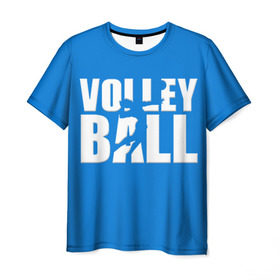 Мужская футболка 3D с принтом Волейбол 77 в Курске, 100% полиэфир | прямой крой, круглый вырез горловины, длина до линии бедер | volleyball | волейбол