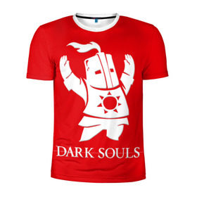 Мужская футболка 3D спортивная с принтом Dark Souls 1 в Курске, 100% полиэстер с улучшенными характеристиками | приталенный силуэт, круглая горловина, широкие плечи, сужается к линии бедра | dark souls | praise the sun | you died | дарк соулс
