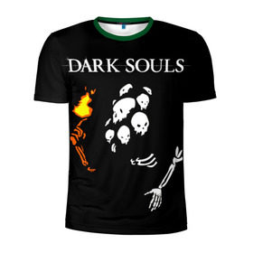Мужская футболка 3D спортивная с принтом Dark Souls 13 в Курске, 100% полиэстер с улучшенными характеристиками | приталенный силуэт, круглая горловина, широкие плечи, сужается к линии бедра | dark souls | praise the sun | you died | дарк соулс