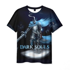 Мужская футболка 3D с принтом Dark Souls 17 в Курске, 100% полиэфир | прямой крой, круглый вырез горловины, длина до линии бедер | dark souls | praise the sun | you died | дарк соулс