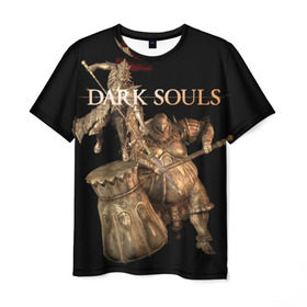 Мужская футболка 3D с принтом Dark Souls 22 в Курске, 100% полиэфир | прямой крой, круглый вырез горловины, длина до линии бедер | dark souls | praise the sun | you died | дарк соулс