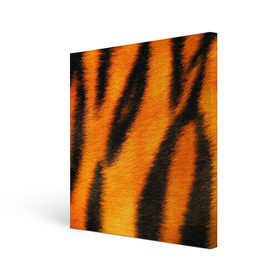 Холст квадратный с принтом Шкура тигра в Курске, 100% ПВХ |  | кошка | полосатая | текстуры | тигр