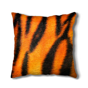 Подушка 3D с принтом Шкура тигра в Курске, наволочка – 100% полиэстер, наполнитель – холлофайбер (легкий наполнитель, не вызывает аллергию). | состоит из подушки и наволочки. Наволочка на молнии, легко снимается для стирки | кошка | полосатая | текстуры | тигр
