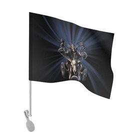 Флаг для автомобиля с принтом Скелет на мотоцикле в Курске, 100% полиэстер | Размер: 30*21 см | ride or die | байкер