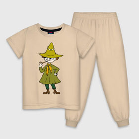Детская пижама хлопок с принтом Снусмумрик в Курске, 100% хлопок |  брюки и футболка прямого кроя, без карманов, на брюках мягкая резинка на поясе и по низу штанин
 | муми тролль
