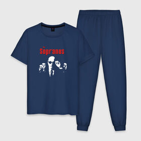 Мужская пижама хлопок с принтом the Sopranos (Клан Сопрано) в Курске, 100% хлопок | брюки и футболка прямого кроя, без карманов, на брюках мягкая резинка на поясе и по низу штанин
 | the sopranos | клан сопрано | сопрано