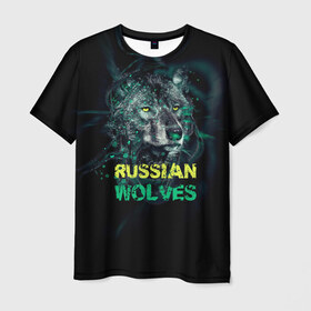 Мужская футболка 3D с принтом Russian wolves в Курске, 100% полиэфир | прямой крой, круглый вырез горловины, длина до линии бедер | russian | волк | патриот | русь | славяне | я русский