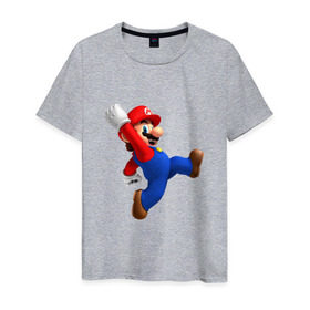 Мужская футболка хлопок с принтом Марио в Курске, 100% хлопок | прямой крой, круглый вырез горловины, длина до линии бедер, слегка спущенное плечо. | nintendo | нинтендо