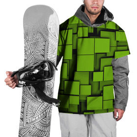 Накидка на куртку 3D с принтом Зеленые кубики в Курске, 100% полиэстер |  | кубы | текстура