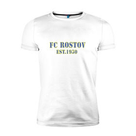 Мужская футболка премиум с принтом Fc Rostov в Курске, 92% хлопок, 8% лайкра | приталенный силуэт, круглый вырез ворота, длина до линии бедра, короткий рукав | ростов | ростов на дону | фк