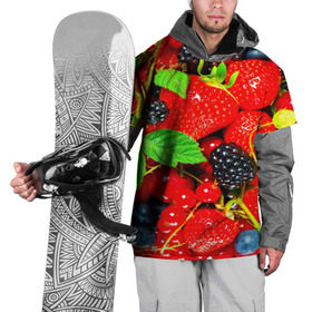 Накидка на куртку 3D с принтом Ягоды в Курске, 100% полиэстер |  | малина | ягода | ягодка | ягодная