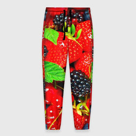 Мужские брюки 3D с принтом Ягоды в Курске, 100% полиэстер | манжеты по низу, эластичный пояс регулируется шнурком, по бокам два кармана без застежек, внутренняя часть кармана из мелкой сетки | малина | ягода | ягодка | ягодная
