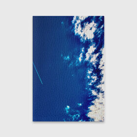 Обложка для паспорта матовая кожа с принтом Облака в Курске, натуральная матовая кожа | размер 19,3 х 13,7 см; прозрачные пластиковые крепления | небо | облака | пейзаж | синий