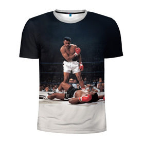 Мужская футболка 3D спортивная с принтом Muhammad Ali в Курске, 100% полиэстер с улучшенными характеристиками | приталенный силуэт, круглая горловина, широкие плечи, сужается к линии бедра | impossible is nothing | muhammad ali | бокс | боксёр | мохаммед али | спорт