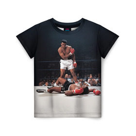Детская футболка 3D с принтом Muhammad Ali в Курске, 100% гипоаллергенный полиэфир | прямой крой, круглый вырез горловины, длина до линии бедер, чуть спущенное плечо, ткань немного тянется | impossible is nothing | muhammad ali | бокс | боксёр | мохаммед али | спорт
