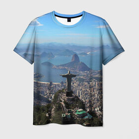 Мужская футболка 3D с принтом Рио-де-Жанейро в Курске, 100% полиэфир | прямой крой, круглый вырез горловины, длина до линии бедер | brazil | rio de janeiro | бразилия | жара | каникулы | карнавал | мегаполис | отдых | отпуск | пляж | приключение | путешествие | рио де жанейро | туризм | футбол | южная америка