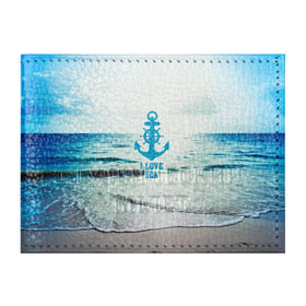 Обложка для студенческого билета с принтом I love sea в Курске, натуральная кожа | Размер: 11*8 см; Печать на всей внешней стороне | sea | вода | волны | лето | море | океан | солнце | якорь
