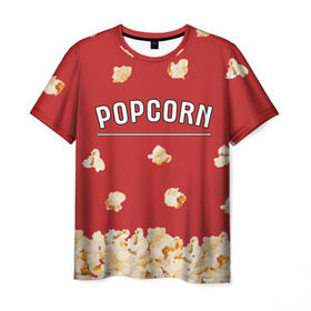 Мужская футболка 3D с принтом Popcorn в Курске, 100% полиэфир | прямой крой, круглый вырез горловины, длина до линии бедер | corn | pop | корн | кукуруза | поп | попкорн