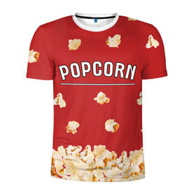 Мужская футболка 3D спортивная с принтом Popcorn в Курске, 100% полиэстер с улучшенными характеристиками | приталенный силуэт, круглая горловина, широкие плечи, сужается к линии бедра | corn | pop | корн | кукуруза | поп | попкорн